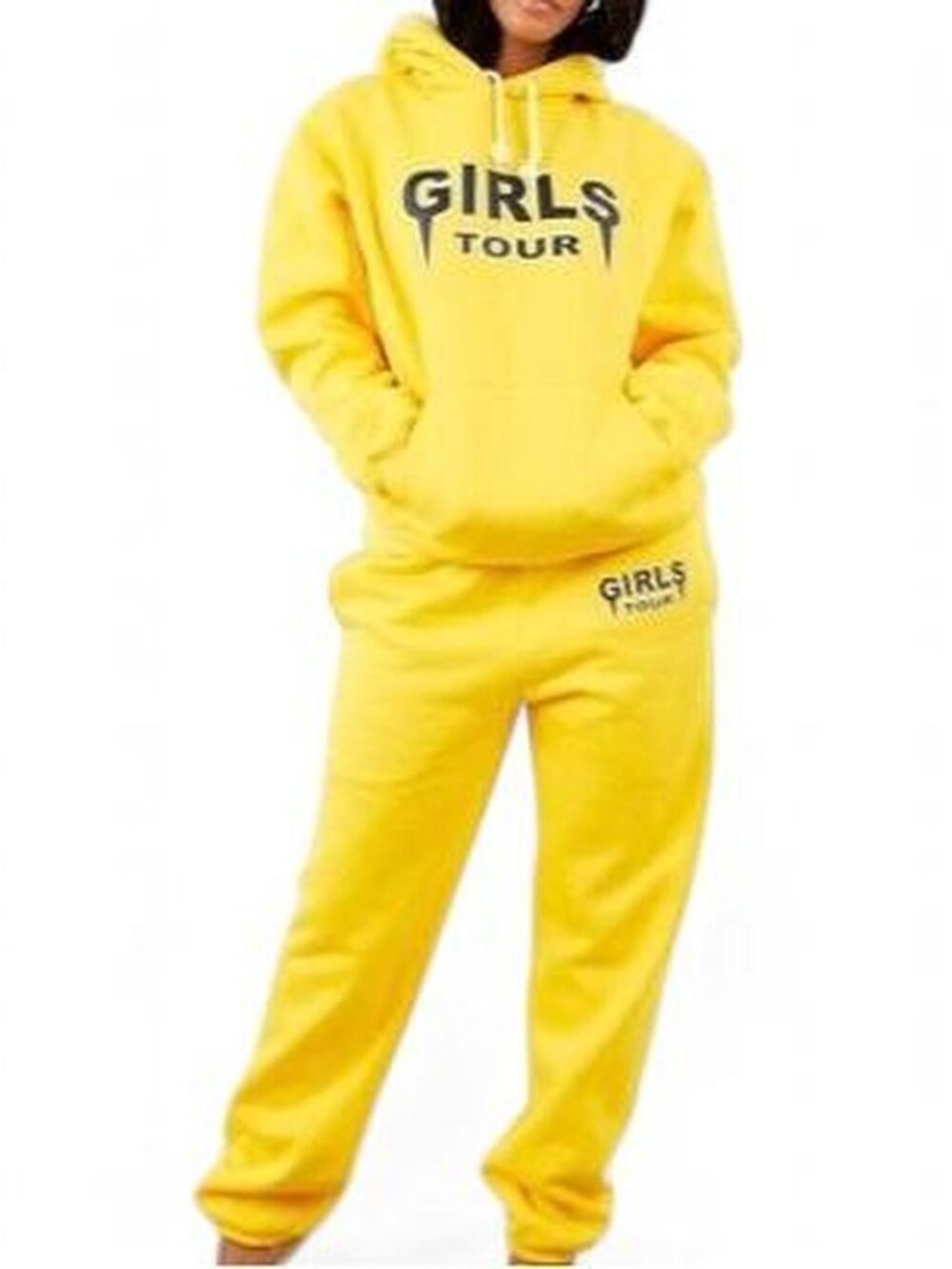 Girls Tour Matching Yellow Sweatsuit